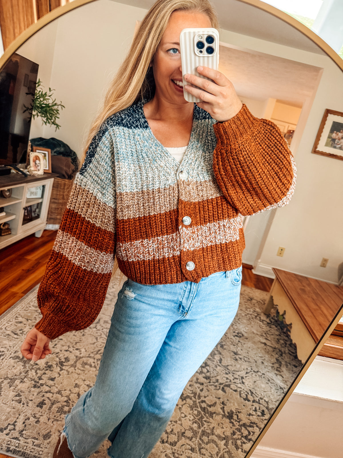Cozy In Color Multi Stripe Cardigan