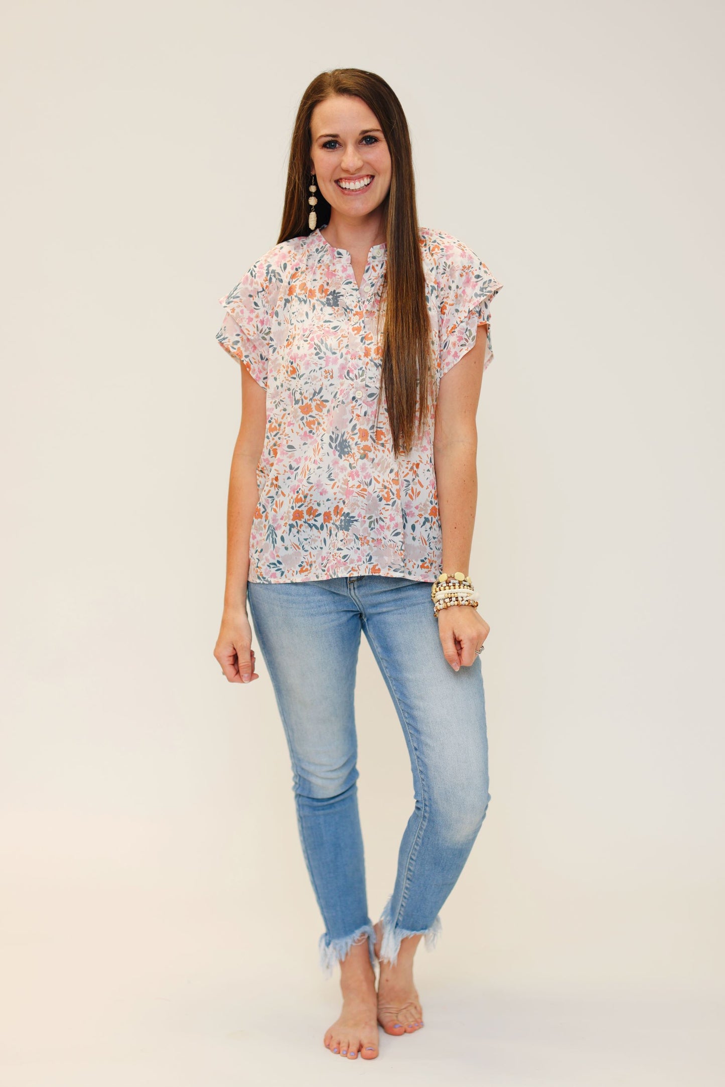 Falling in Ease Floral Blouse (S-XL)