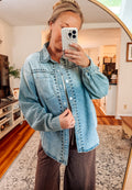 The Wild & Free Embroidered Denim Button Up