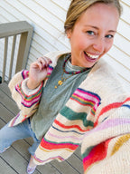 Setting Sunset Striped Knit Cardigan