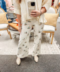Mallard Printed Stretch Denim Wide Leg Jeans