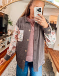 Layer Me Up Contrast Ribbed Button Up
