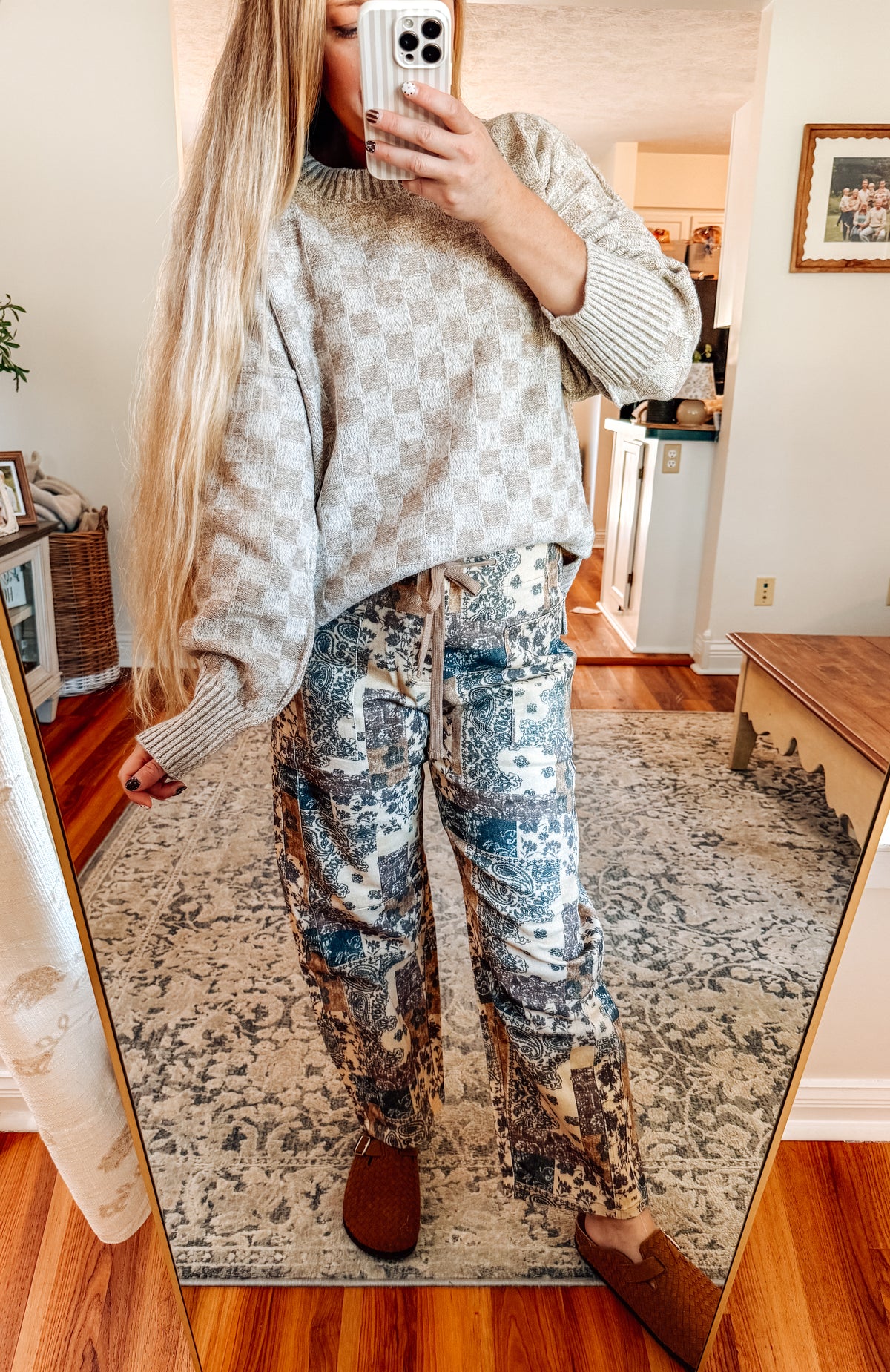 Checkerboard Knit Sweater
