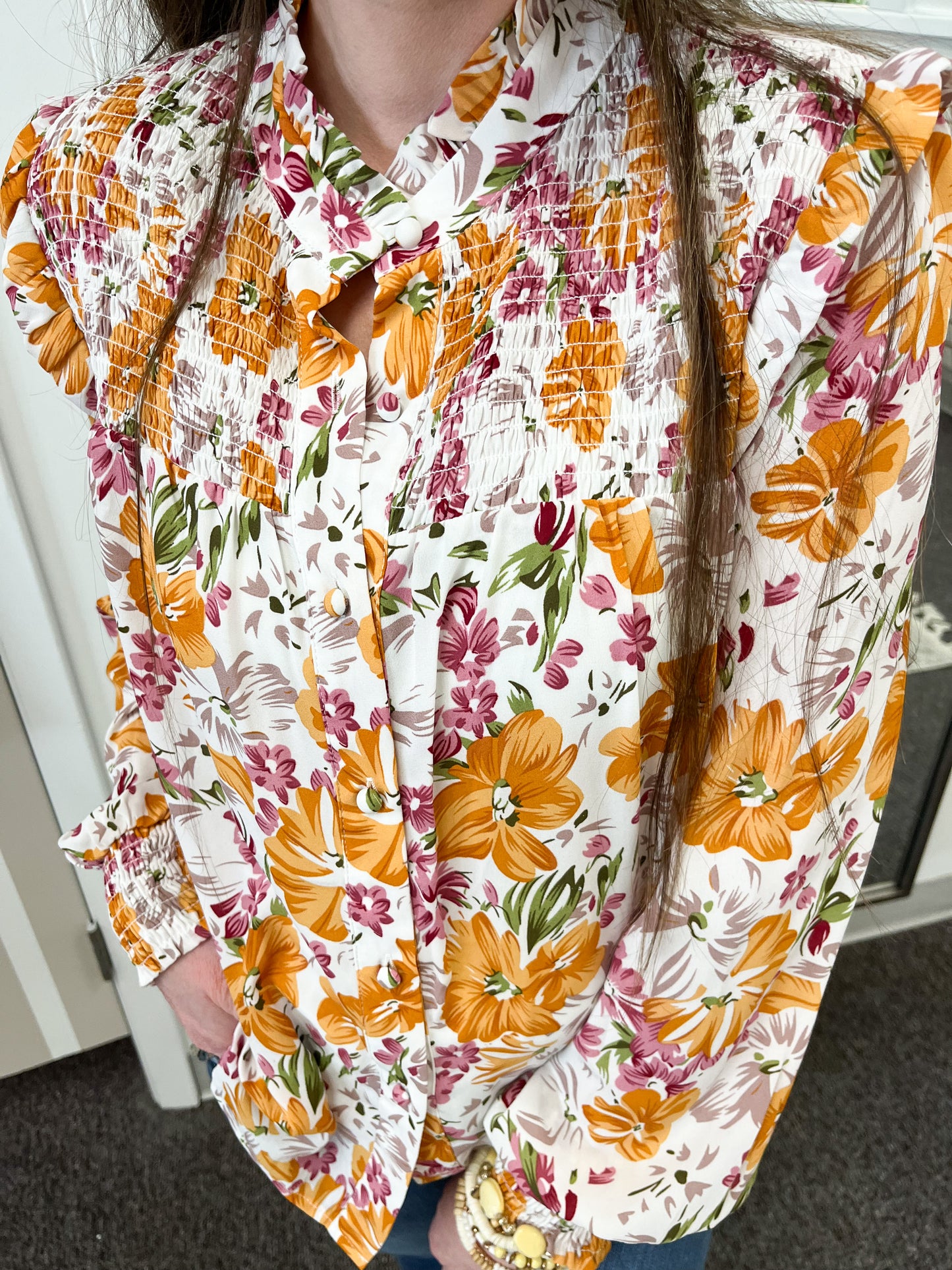 Boasting in Florals Blouse (S-2XL)