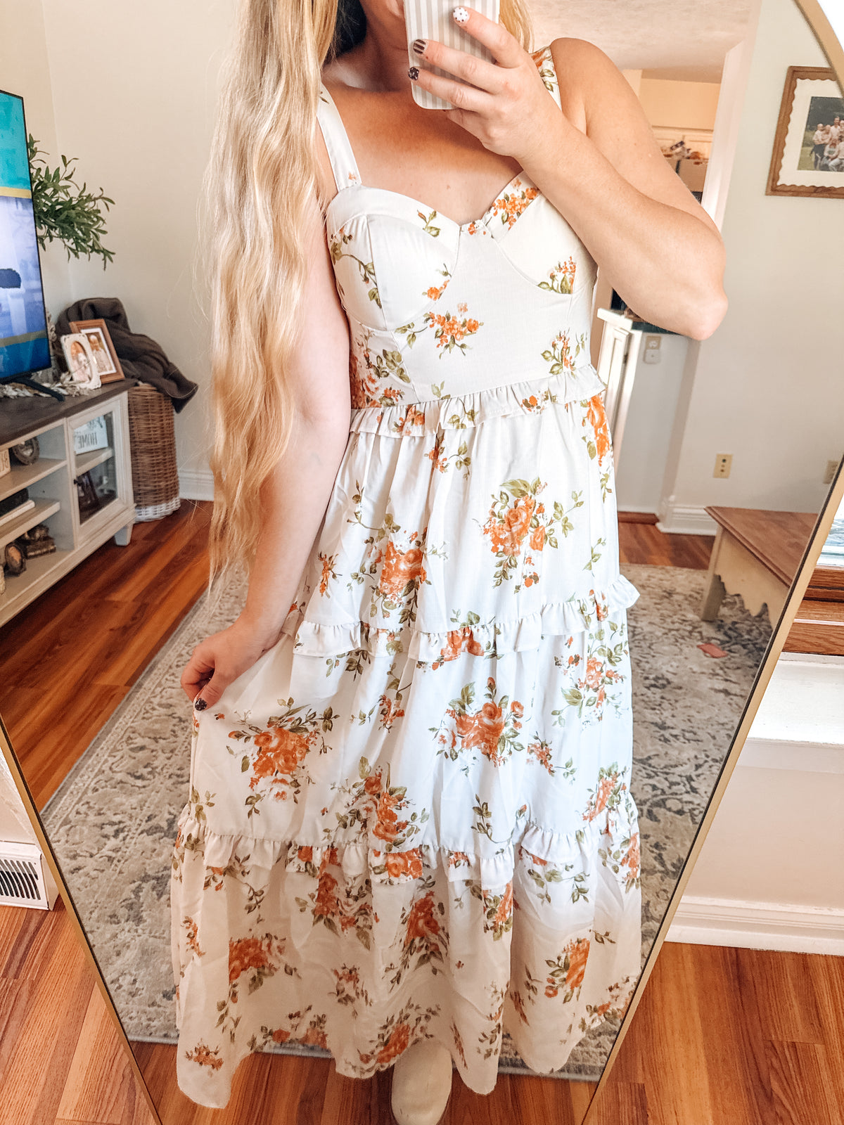 Sunday in the Garden Tiered Midi Dress
