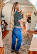 Petals & Patterns Short Sleeve Knit Top
