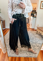 Velvet Nights Olive Wide Leg Pants