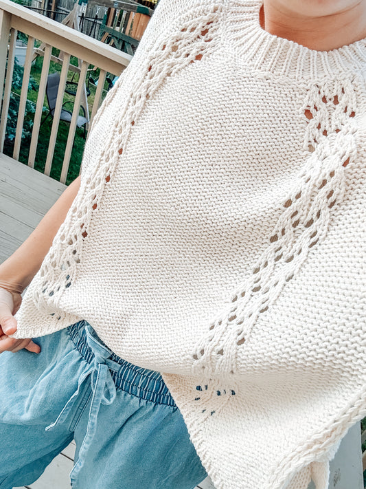 Cottage Charm Knit Sweater Top (S-XL)