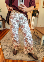 Vintage Blooms Floral Wide Leg Jeans