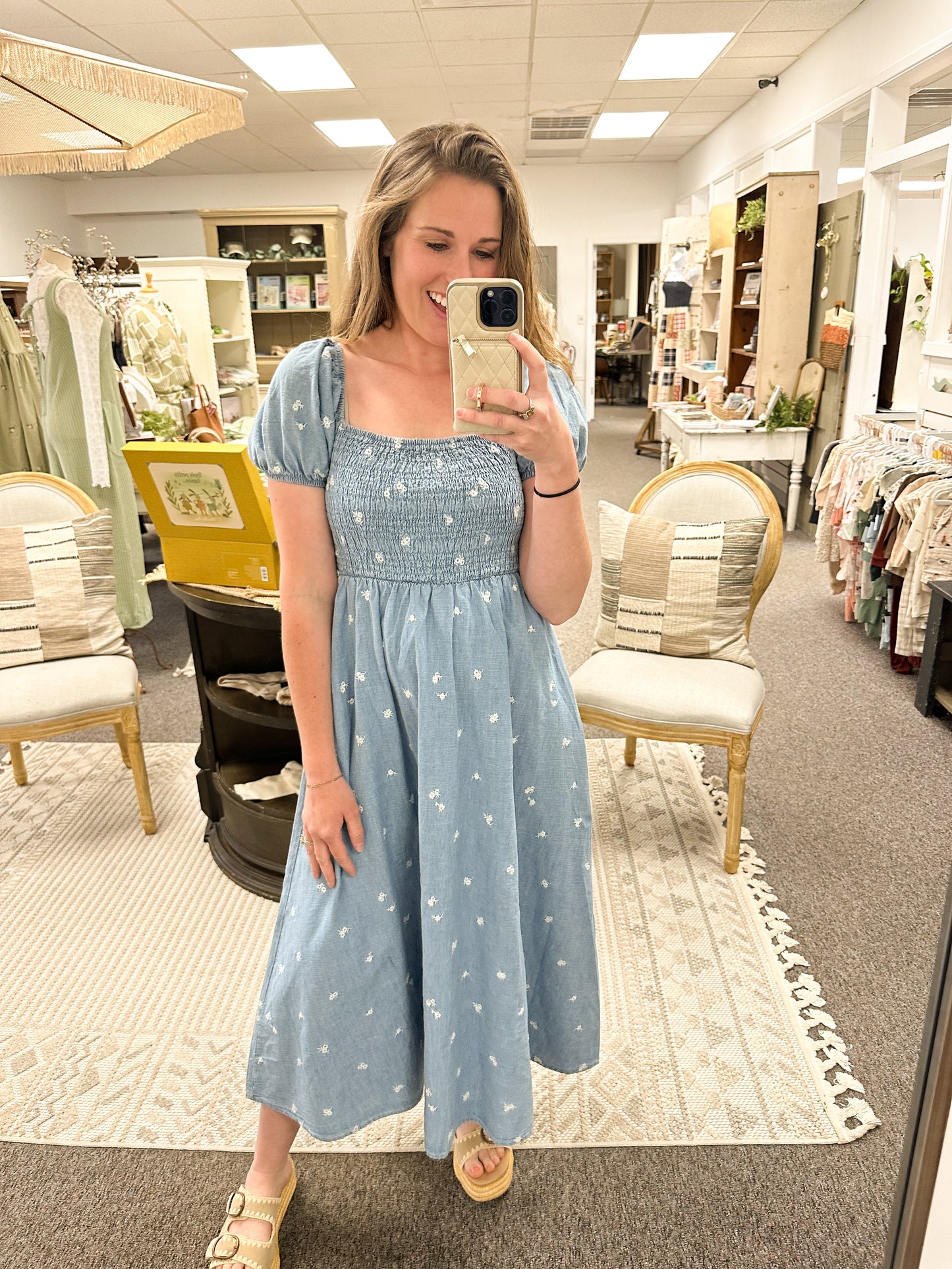 The Elodie Embroidered Midi Dress (S-3X)