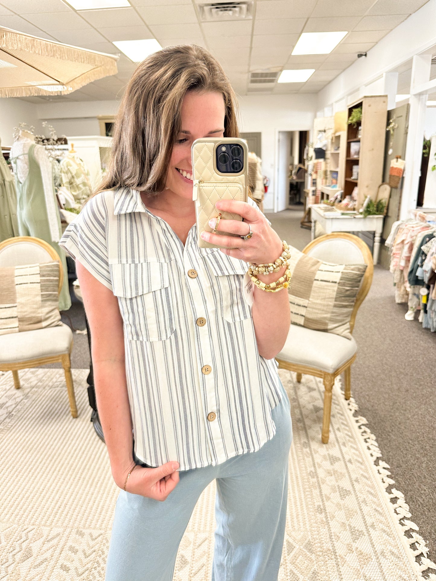 Ivory Tide Button Up Blouse (S-3X)