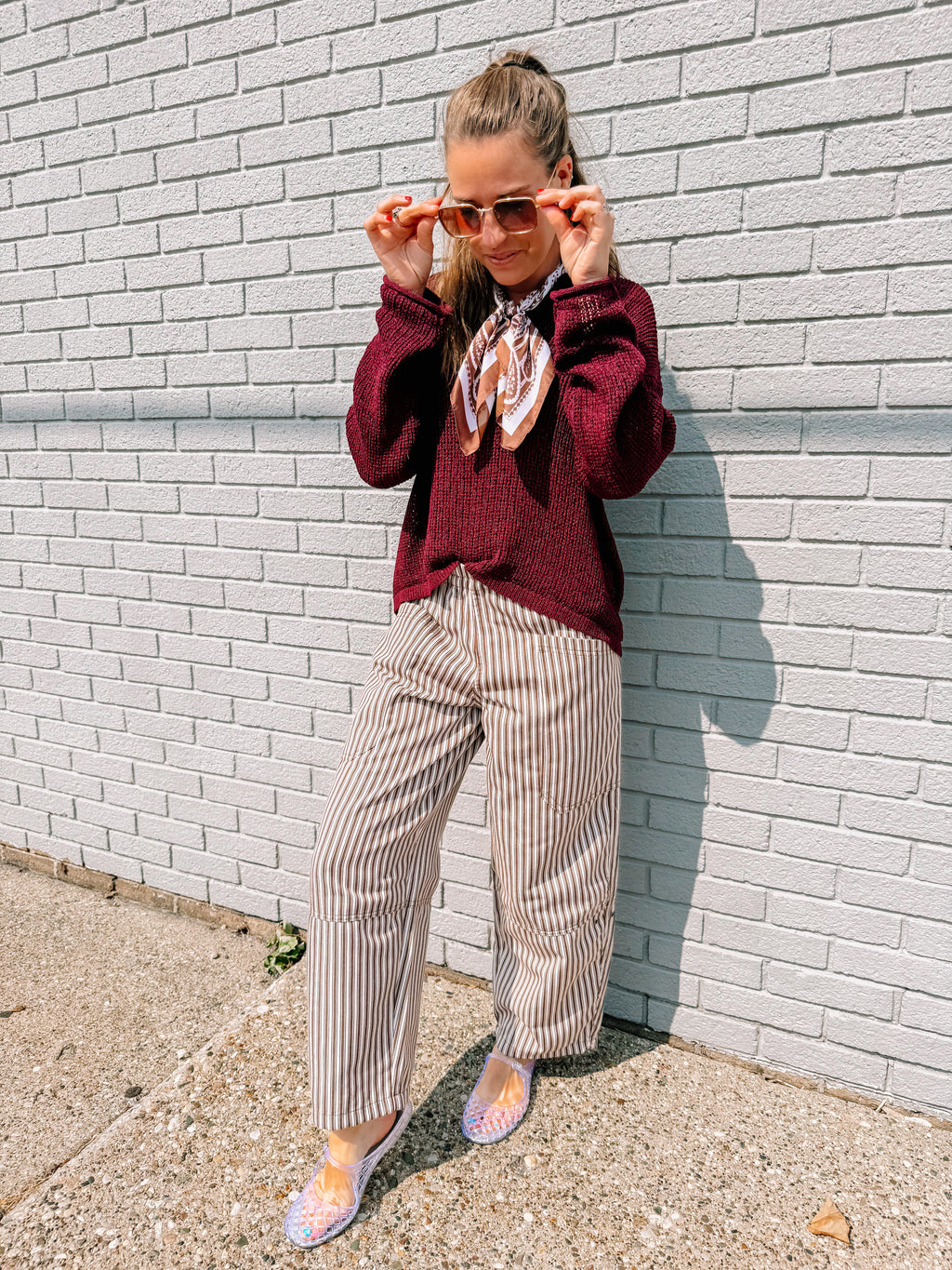 Fun In Fall Striped Elastic Pants