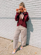 Fun In Fall Striped Elastic Pants