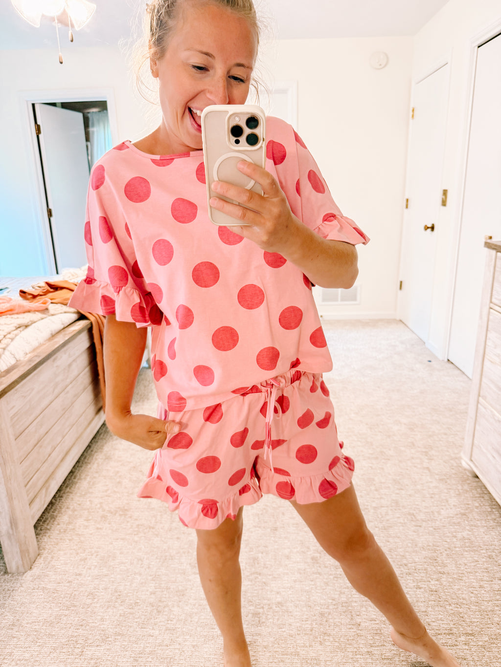 Pretty in Pink Polkas Lounge Set (S-XL)