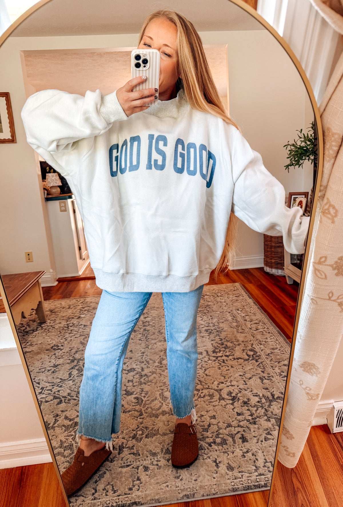 JESUS & GOD IS GOOD Reversible Sweatshirt