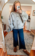 Covered in Snowflakes Button Down Cardigan