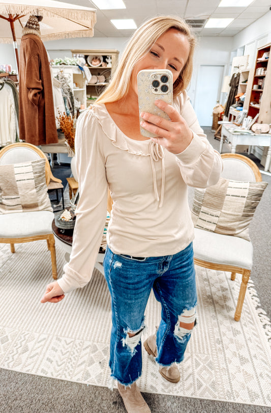 Crisp Delight Ruffle Top