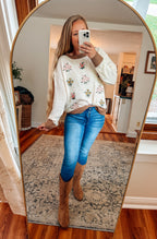 The Cedar Grove Embroidery Sweater (S-3X)
