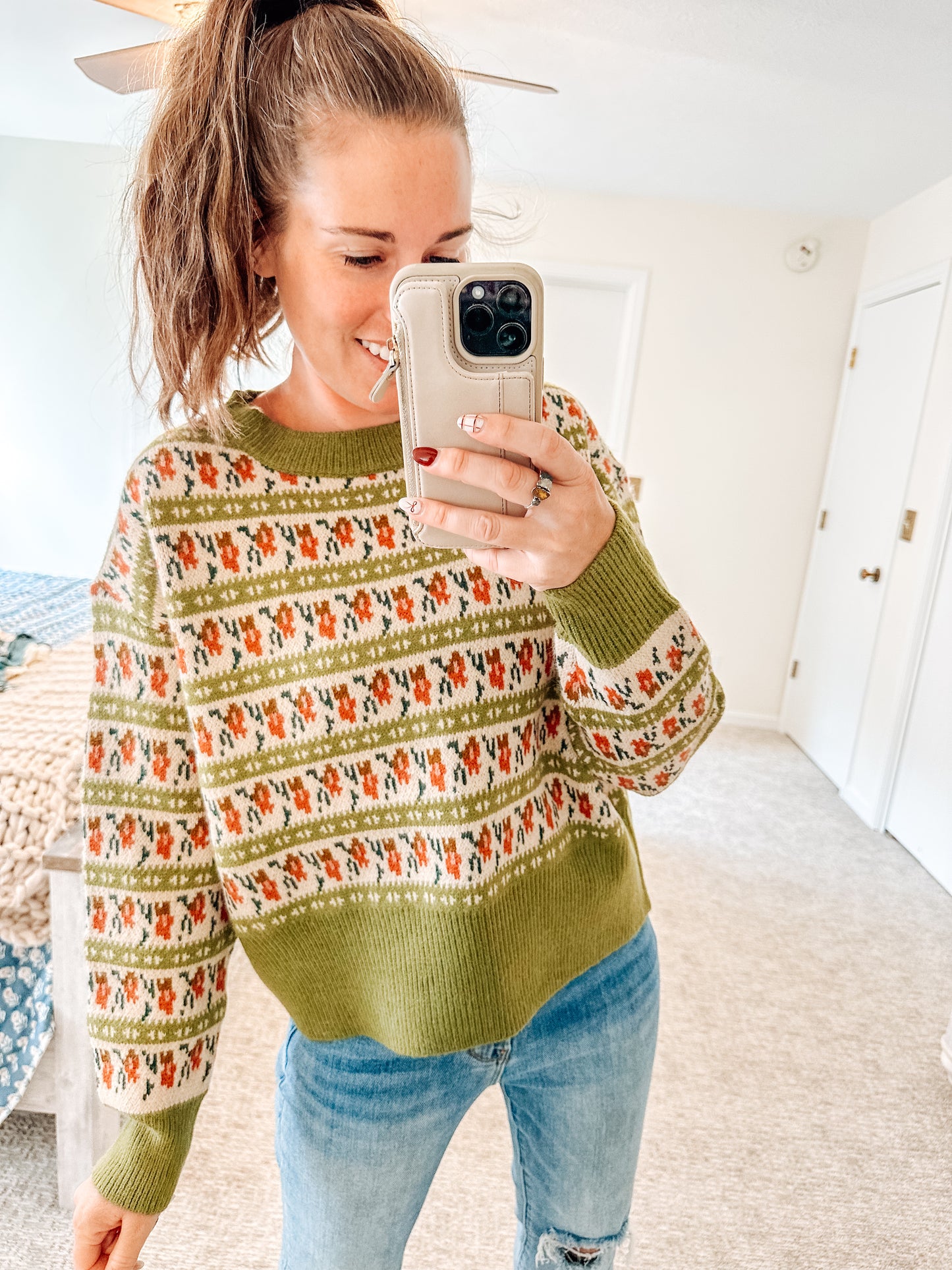 Western Jacquard Knit Sweater