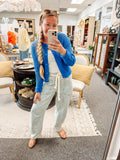 Timber Tones Crochet Cardigan-Blue
