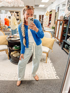 Timber Tones Crochet Cardigan-Blue