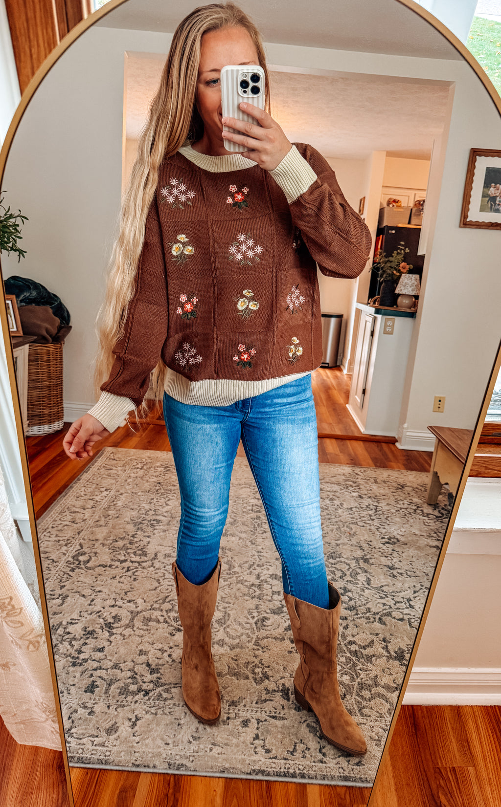 The Cedar Grove Embroidery Sweater (S-3X)
