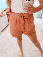 Little Flare Details Woven Shorts
