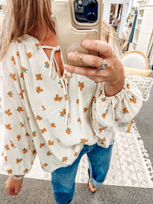 Rustic Rhyme Floral Blouse (S-XL)