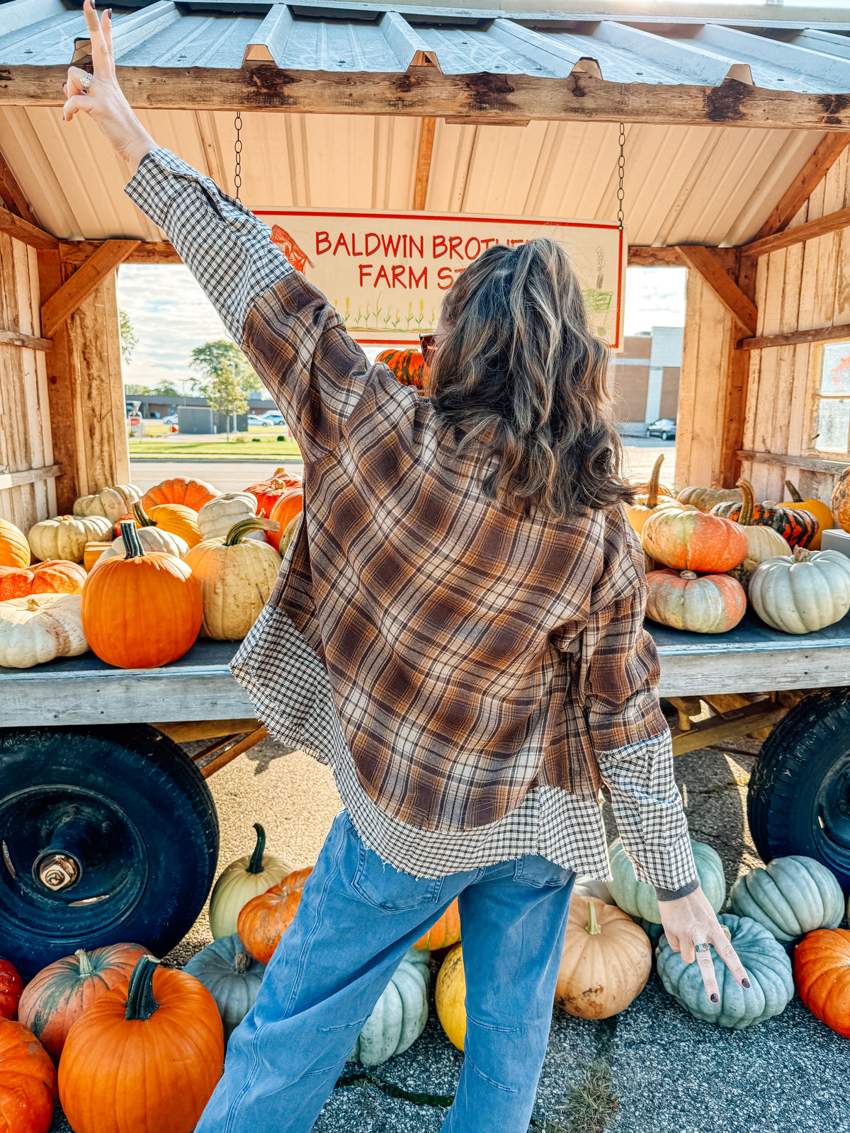 Fall Mocha Plaid Button Down Shirt