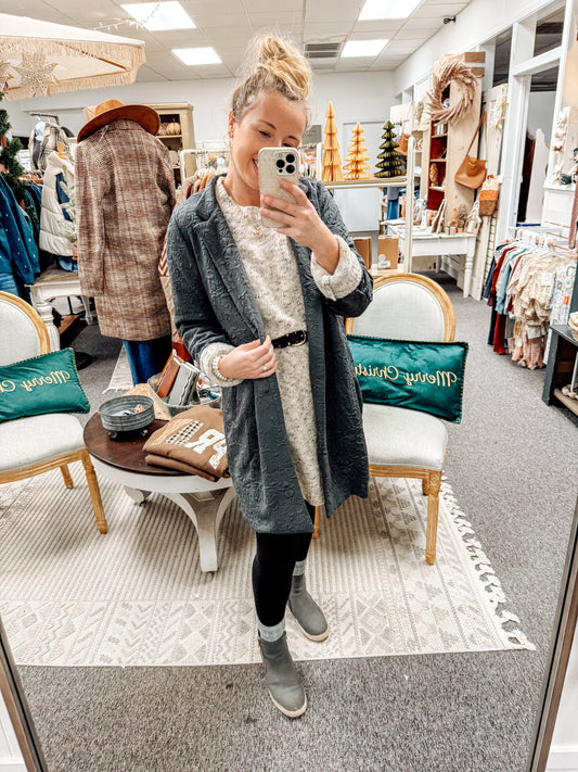 Frosted in Jacquard Cardigan (S-XL)