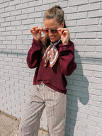 Dripping in Sangria Split Knit Top