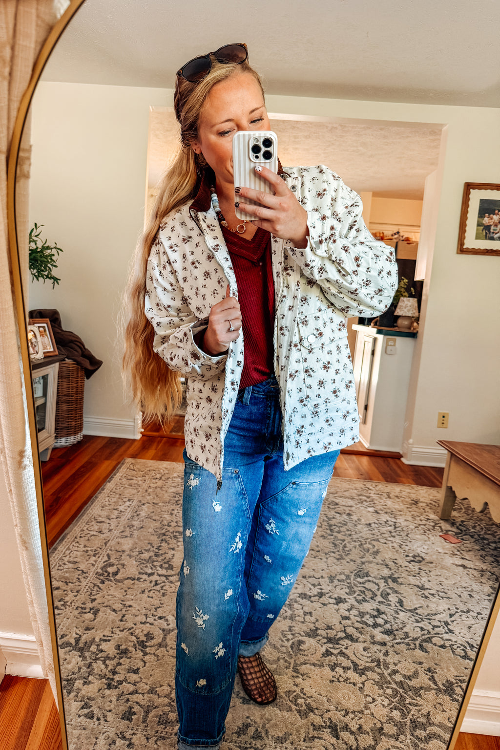 Mixed Up in Denim Corduroy Collar Jacket