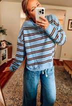 Cozy Weekend Stripe Button Knit Sweater
