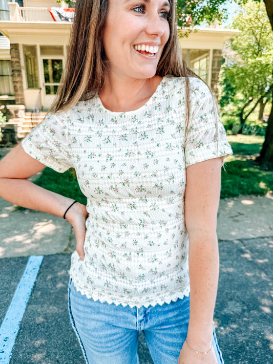 Layer Me Lovely Mesh Top-Cream