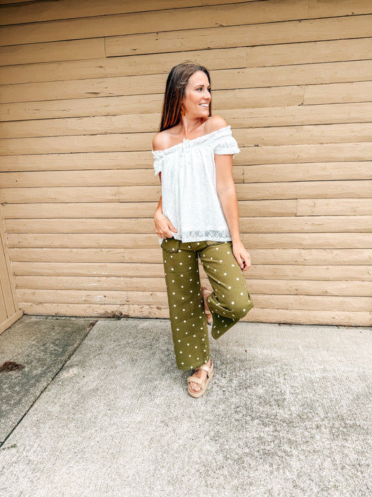 All Laced Up Capped Sleeve Blouse