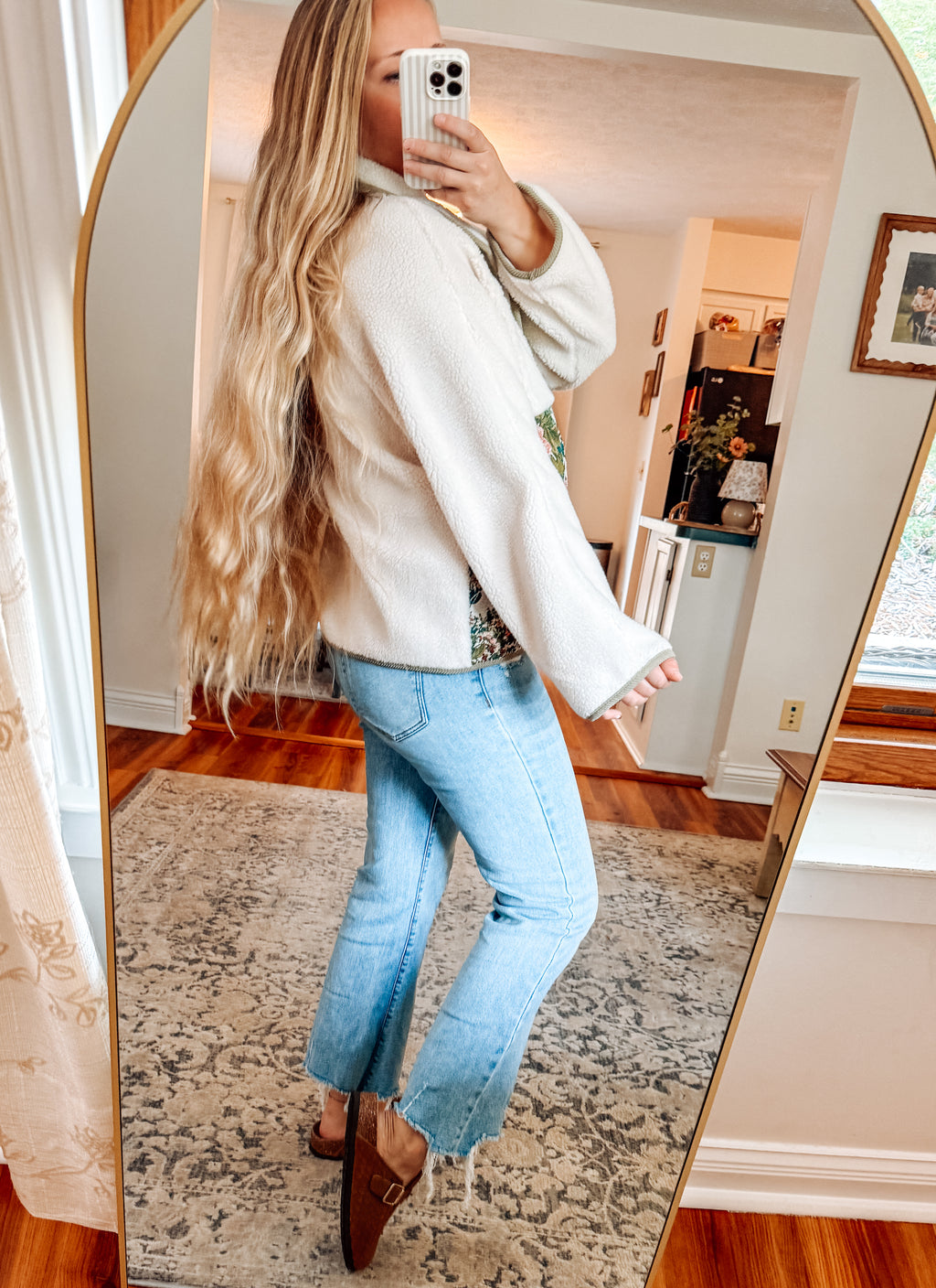 Wildflower Snap Button Sherpa Floral Jacket