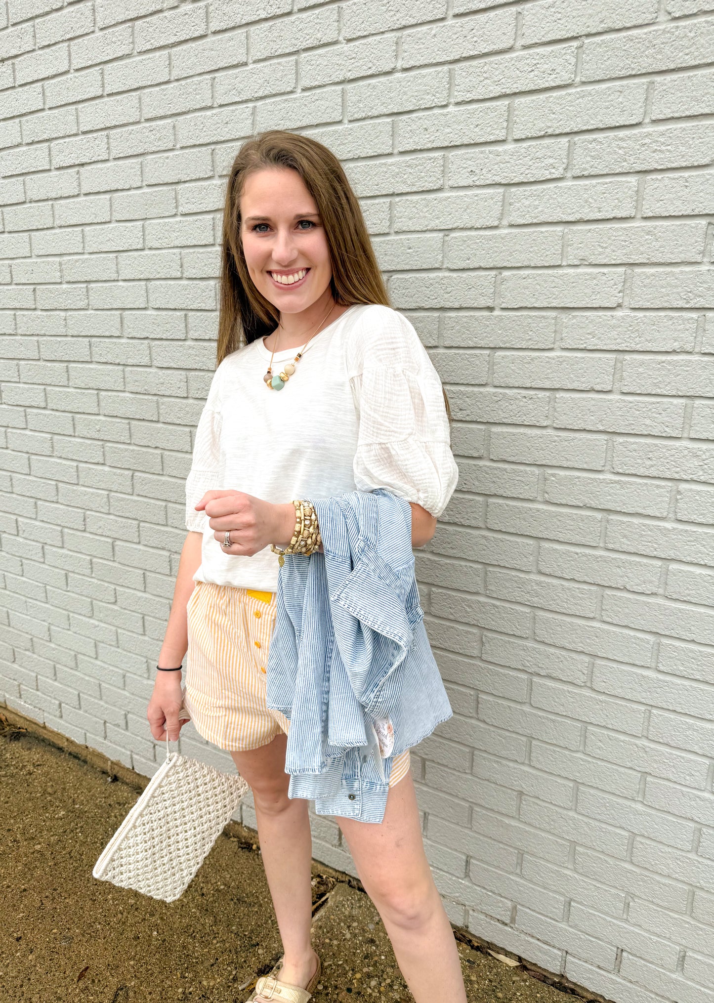 Classic Ivory Short Sleeve Blouse Top