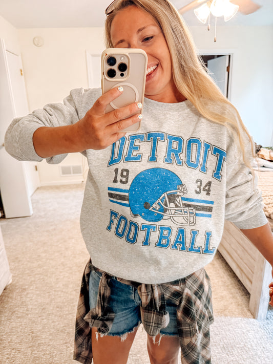 Detroit Football Oversized Sweatshirts