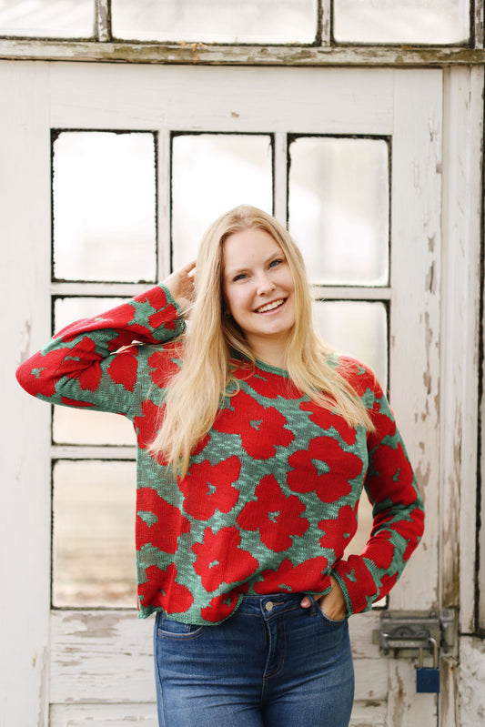 The Holiday Floral Sweater