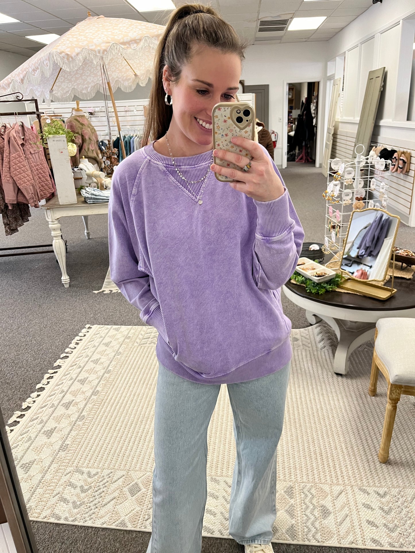 Frosted Lavender Terry Pullover