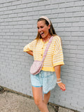 The Sadie Striped Knit Cardigan-Butter Yellow