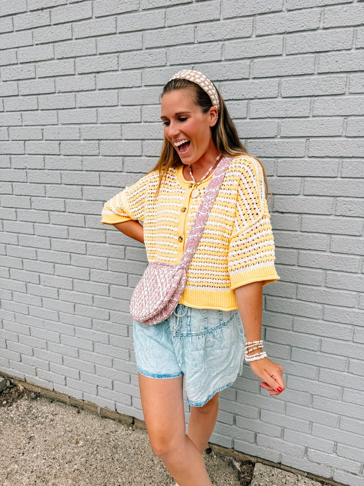 The Sadie Striped Knit Cardigan-Butter Yellow