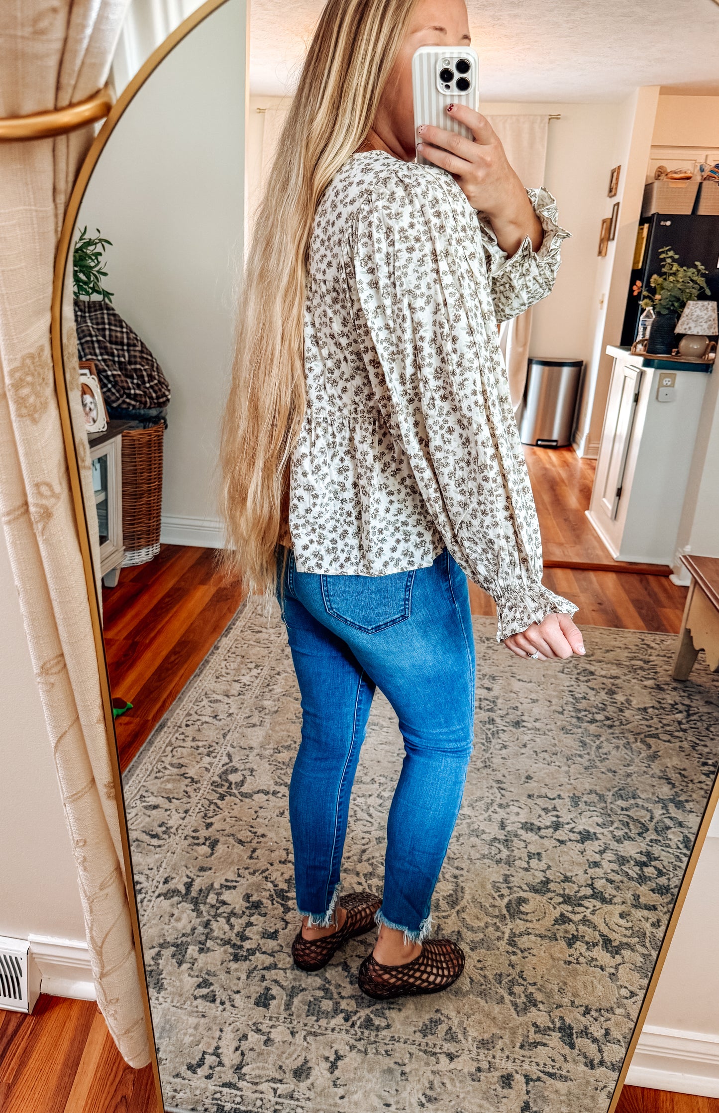 October Petals Peplum Blouse (S-XL)