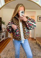 Vintage Patchwork Quilted Bomber Jacket