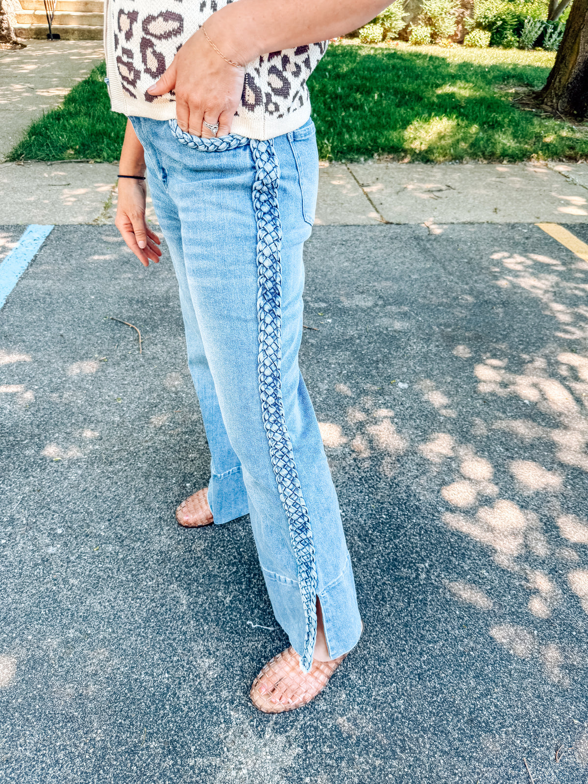 Spring into Flare Braided Denim (S-XL)