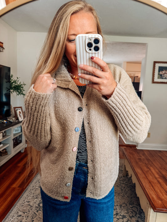 Soft Dune Harmony Multi Button Knit Cardigan (S-XL)