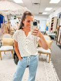Dotted to Perfection Short Sleeve Top (S-3X)