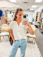 Dotted to Perfection Short Sleeve Top (S-3X)