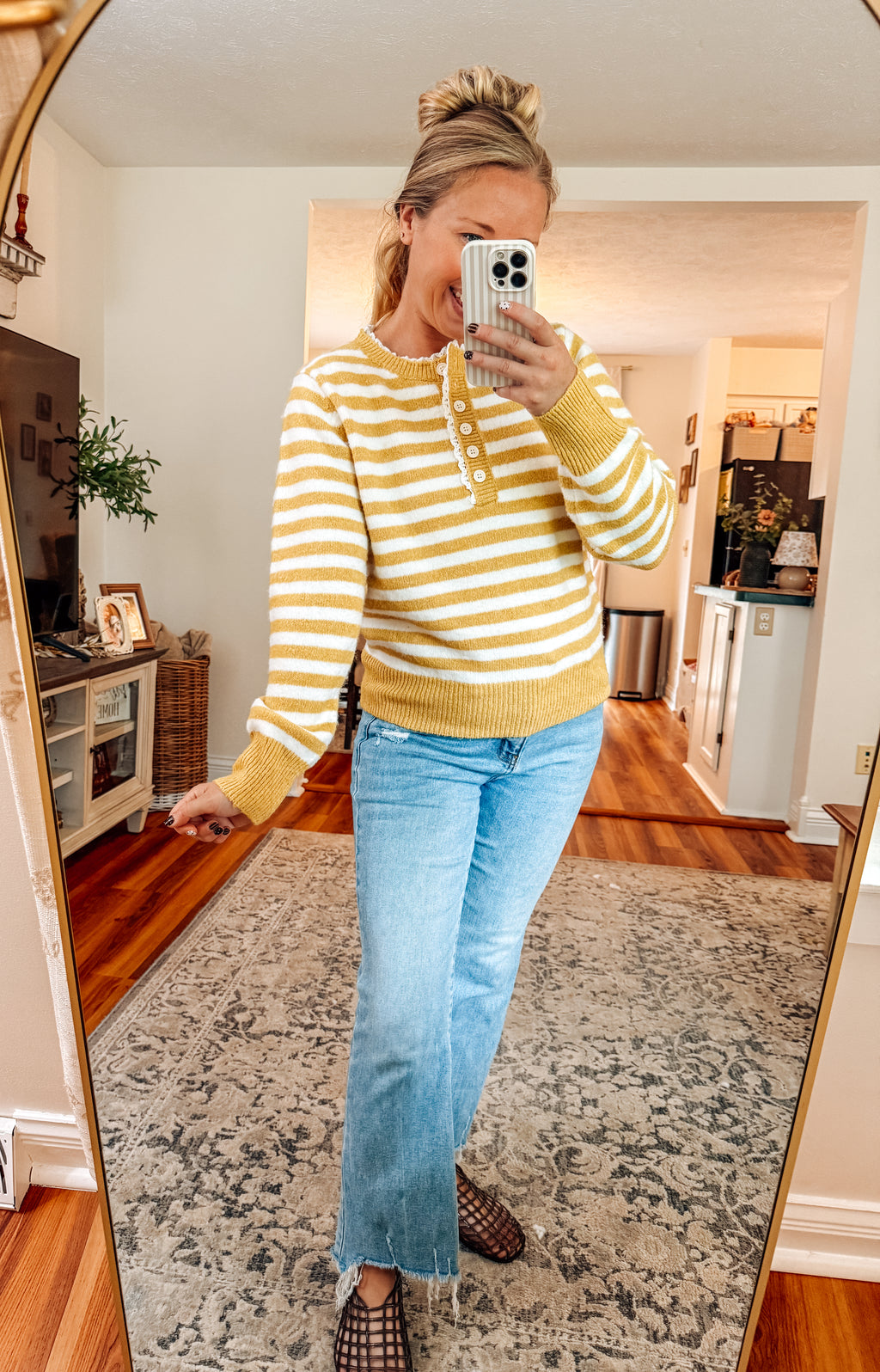 American Honey Knit Striped Sweater
