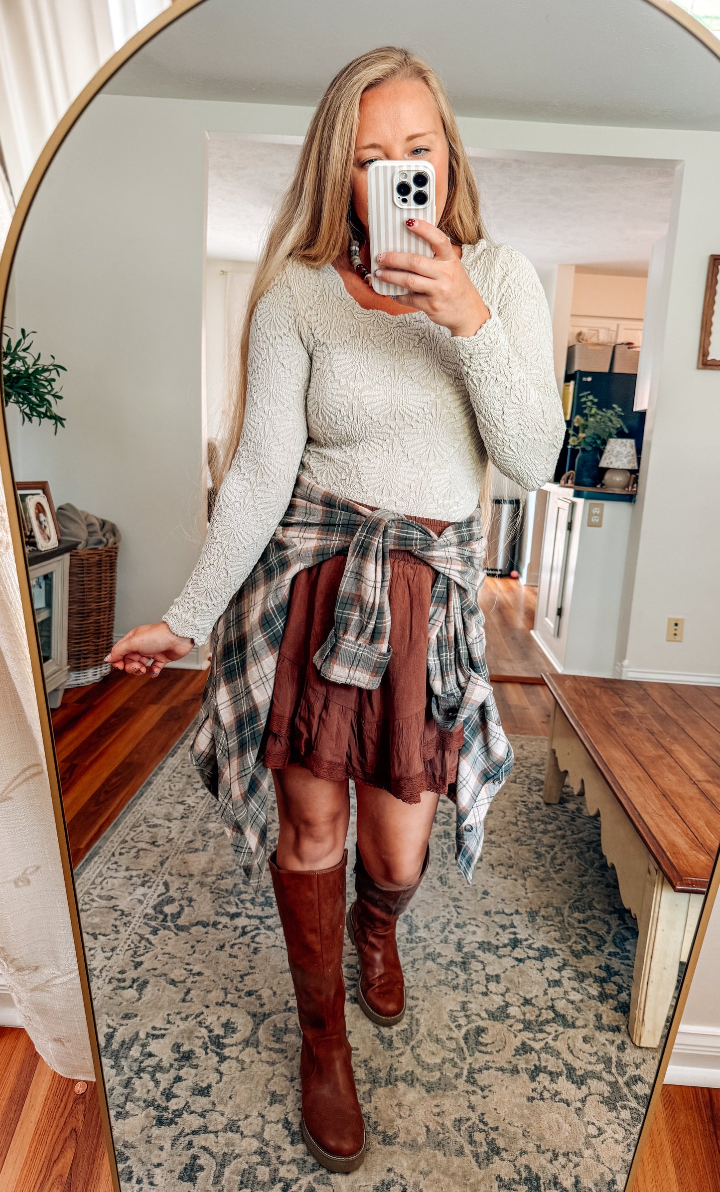 Fall Romance Lace Trim Skort